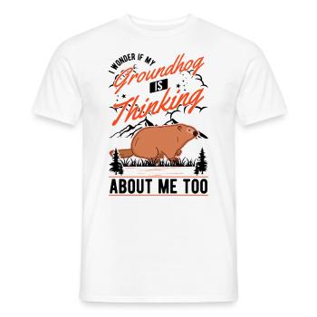 Marmotte Jour de la marmotte marmotte - T-shirt homme - blanc - Devant - AI Model Male 178 dark (178cm)