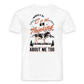 Koe Veefokker Boer Koeien Boer - Heren T-shirt - wit - Voor - AI Model Male 178 dark (178cm)