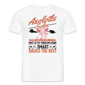 Axolotl cadeau armé amphibien - T-shirt homme - blanc - Devant - AI Model Male 178 dark (178cm)