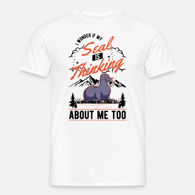 Robbe Geschenk Seehund Seelöwe - Männer T-Shirt - Weiß