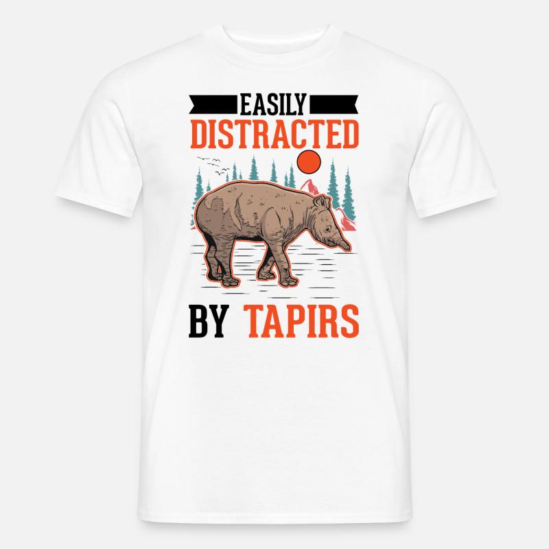 Easily distracted by Tapirs - Männer T-Shirt - Weiß