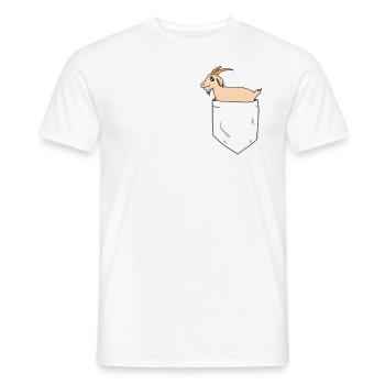 Ziege in Brusttasche - Männer T-Shirt - Weiß - Vorne - AI Model Male 178 dark (178cm)