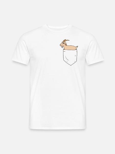 Ziege in Brusttasche - Männer T-Shirt - Weiß