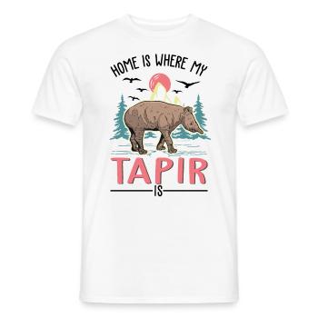 La maison est là où se trouve mon tapir - T-shirt homme - blanc - Devant - AI Model Male 178 dark (178cm)