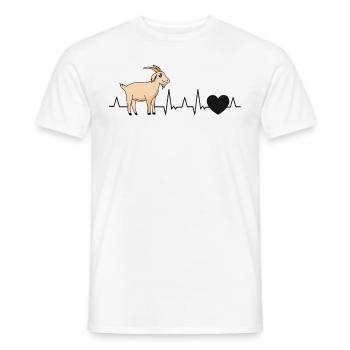 Ziegen Herzschlag Ziegenwirt Ziege - Männer T-Shirt - Weiß - Vorne - AI Model Male 178 dark (178cm)