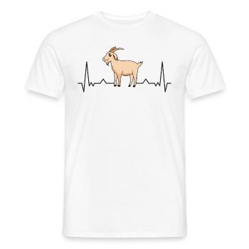 Ziegen Herzschlag Ziegenwirt Ziege - Männer T-Shirt - Weiß - Vorne - AI Model Male 178 dark (178cm)