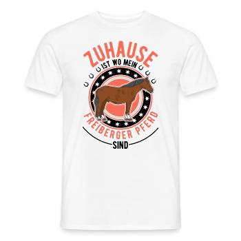 Zuhause ist wo mein Freiberger Pferd sind - Männer T-Shirt - Weiß - Vorne - AI Model Male 178 dark (178cm)