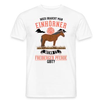 Freiberger Pferd Einhorn - Männer T-Shirt - Weiß - Vorne - AI Model Male 178 dark (178cm)