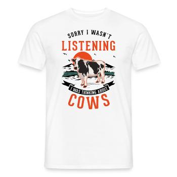Cow Farmer Cattle Breeder Farmer Cows - Men's T-Shirt - white - Front - AI Model Male 178 dark (178cm)