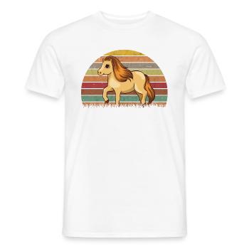 Poney Shetland Rétro - T-shirt homme - blanc - Devant - AI Model Male 178 dark (178cm)