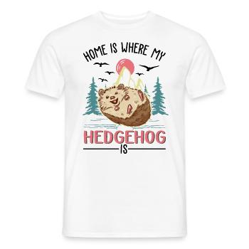 La maison, c’est là où se trouve mon hérisson - T-shirt homme - blanc - Devant - AI Model Male 178 dark (178cm)