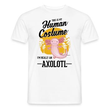 Axolotl Costume Humain Halloween Axolotl - T-shirt homme - blanc - Devant - AI Model Male 178 dark (178cm)