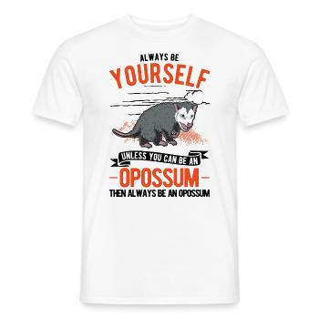 Opossum cadeau opossum marsupial - T-shirt homme - blanc - Devant - AI Model Male 178 dark (178cm)
