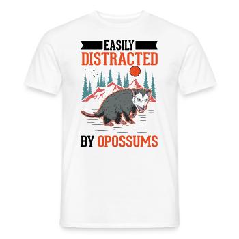 Facilement distrait par les opossums Possum Beutelratte - T-shirt homme - blanc - Devant - AI Model Male 178 dark (178cm)