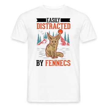 Easily distracted by Fennecs Fennek Wüstenfuchs - Männer T-Shirt - Weiß - Vorne - AI Model Male 178 dark (178cm)