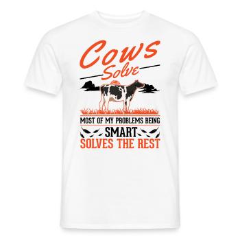 Vache cadeau agriculteur éleveur de bovins vaches - T-shirt homme - blanc - Devant - AI Model Male 178 dark (178cm)