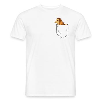 Shetland Pony In Brusttasche - Männer T-Shirt - Weiß - Vorne - AI Model Male 178 dark (178cm)