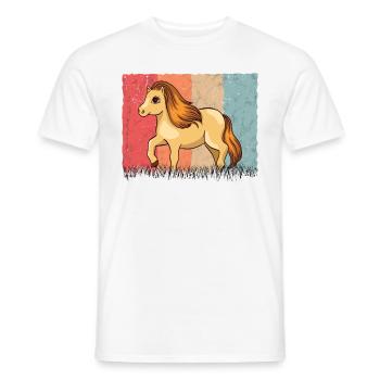 Shetland Pony Retro - Männer T-Shirt - Weiß - Vorne - AI Model Male 178 dark (178cm)