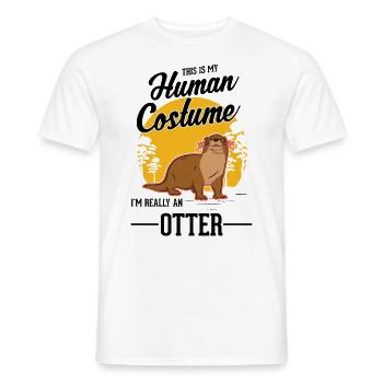 Otter Human CostumeOtter Sea Otter - Men's T-Shirt - white - Front - AI Model Male 178 dark (178cm)