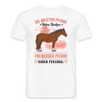 Freiberger Pferd Personal - Männer T-Shirt - Weiß - Vorne - AI Model Male 178 dark (178cm)