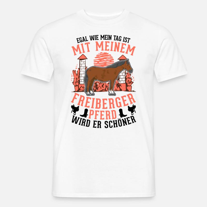 Freiberger Pferd - Männer T-Shirt - Weiß