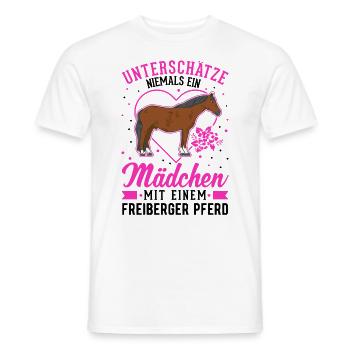 Freiberger Pferd Mädchen - Männer T-Shirt - Weiß - Vorne - AI Model Male 178 dark (178cm)