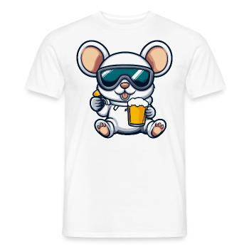 Souris Après-Ski Bière Bande Dessinée - T-shirt homme - blanc - Devant - AI Model Male 178 dark (178cm)