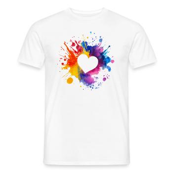 Buntes Herz Valentinstag Geschenk - Männer T-Shirt - Weiß - Vorne - AI Model Male 178 dark (178cm)