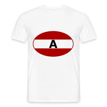 Auto Aufkleber Österreich - Männer T-Shirt - Weiß - Vorne - AI Model Male 178 dark (178cm)