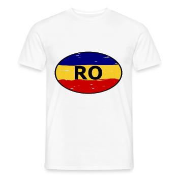 Auflkeber für Rumänien - Männer T-Shirt - Weiß - Vorne - AI Model Male 178 dark (178cm)