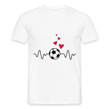 coeur de pouls de football - T-shirt homme - blanc - Devant - AI Model Male 178 dark (178cm)