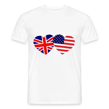 British American Friends - Men's T-Shirt - white - Front - AI Model Male 178 dark (178cm)