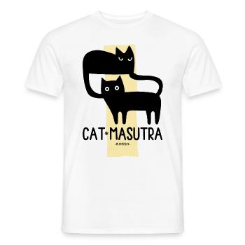 Cat Masutra - Men's T-Shirt - white - Front - AI Model Male 178 dark (178cm)