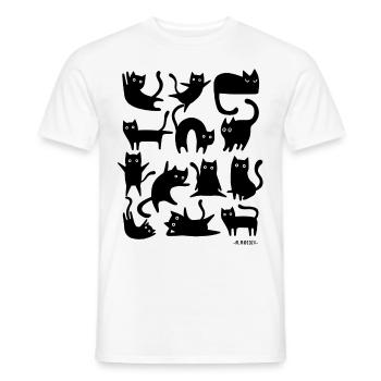 Chats mignons - T-shirt homme - blanc - Devant - AI Model Male 178 dark (178cm)