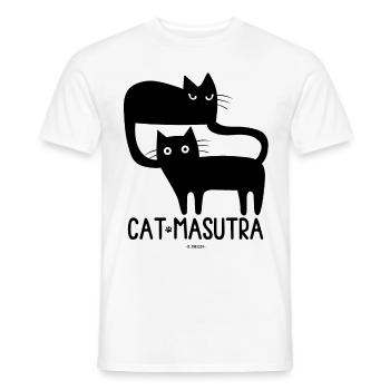 Cat Masutra! - Men's T-Shirt - white - Front - AI Model Male 178 dark (178cm)