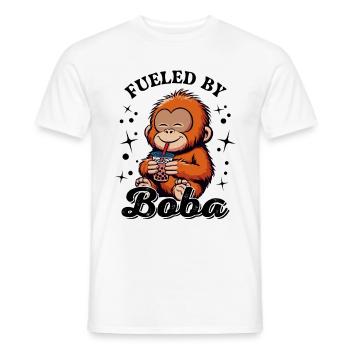 Orangutan Fueled By Boba - Men's T-Shirt - white - Front - AI Model Male 178 dark (178cm)