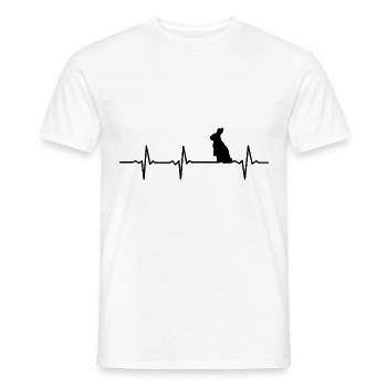 heartbeat bunnies Easter rabbit gift - Men's T-Shirt - white - Front - AI Model Male 178 dark (178cm)
