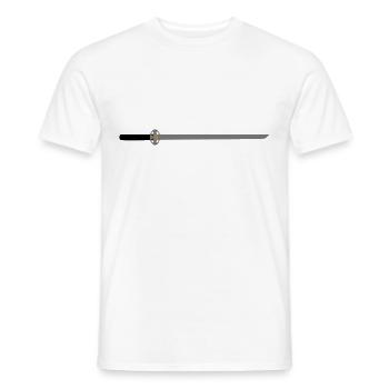 Sword middle age gift idea blade sharp - Men's T-Shirt - white - Front - AI Model Male 178 dark (178cm)