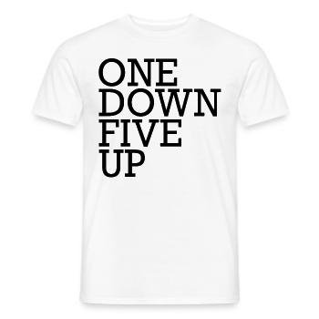 One Down Five Up - Motocycle Quotes - Men's T-Shirt - white - Front - AI Model Male 178 dark (178cm)