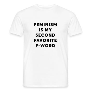 Le féminisme est mon deuxième mot préféré - Féminisme Ts - T-shirt homme - blanc - Devant - AI Model Male 178 dark (178cm)