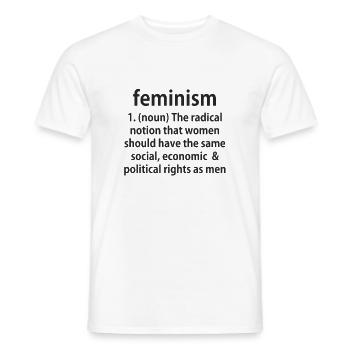 Définition du féminisme - T-shirt féminisme - T-shirt homme - blanc - Devant - AI Model Male 178 dark (178cm)