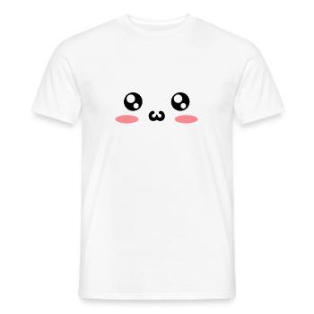 Kawaii Anime Face - Männer T-Shirt - Weiß - Vorne - AI Model Male 178 dark (178cm)