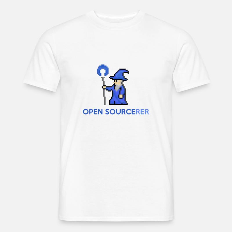 Open Source Sorcerer Programmierer T-Shirt - Männer T-Shirt - Weiß