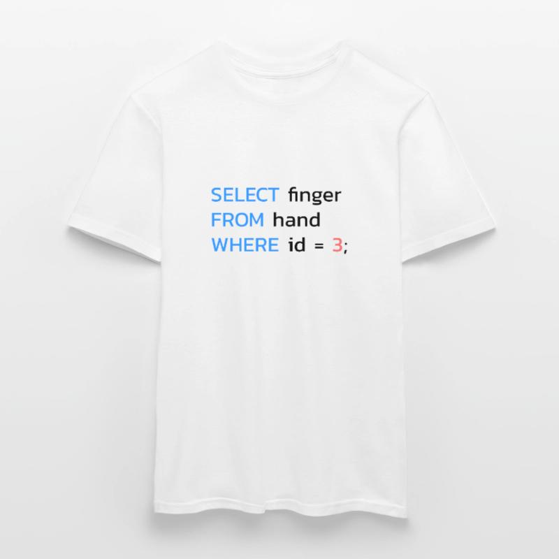 Funny SQL Middle Finger Developer Männer T-Shirt