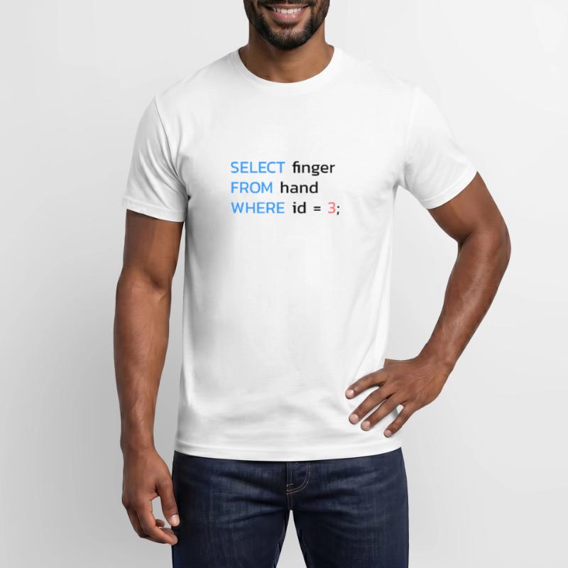 Funny SQL Middle Finger Developer Männer T-Shirt