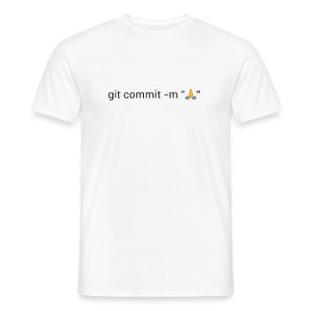 Programmer Git Pray - Men's T-Shirt - white - Front - AI Model Male 178 dark (178cm)