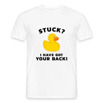 Programmer rubber duck - Men's T-Shirt - white - Front - AI Model Male 178 dark (178cm)