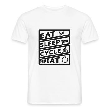 Eat Sleep Cycle Repeat Bicycle BMX - Men's T-Shirt - white - Front - AI Model Male 178 dark (178cm)