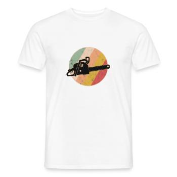 Tronçonneuse tronçonneuse Rétro tronçonneuse - T-shirt homme - blanc - Devant - AI Model Male 178 dark (178cm)