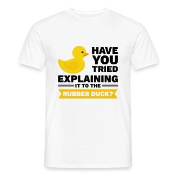 Programmer rubber duck debug - Men's T-Shirt - white - Front - AI Model Male 178 dark (178cm)